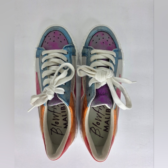 Blowfish Malibu Willa Sneakers Silver Reflect Lace Up Casual Women's Size 6.5 - Picture 9 of 12